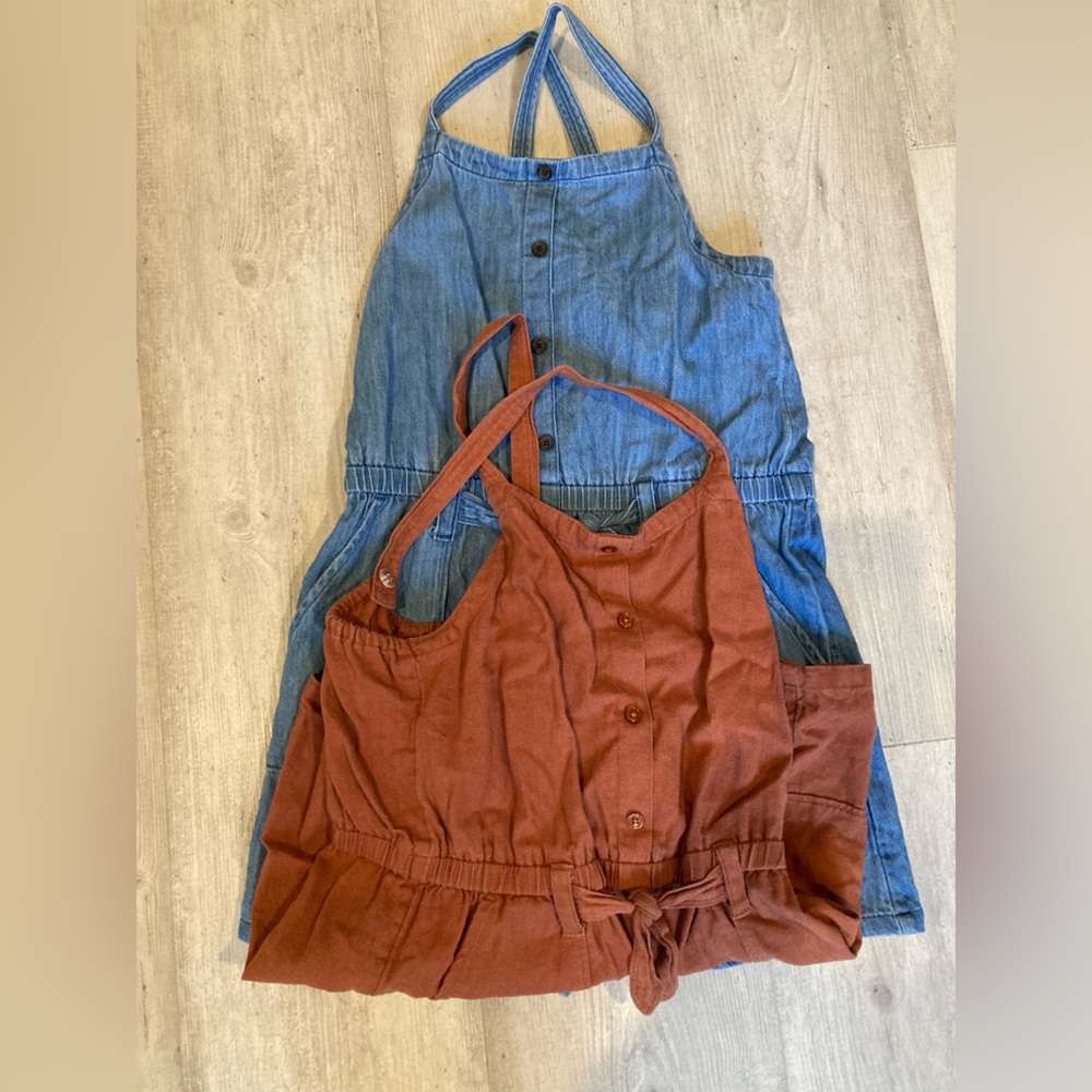 Old Navy Girls Rompers bundle in Rust and Denim color